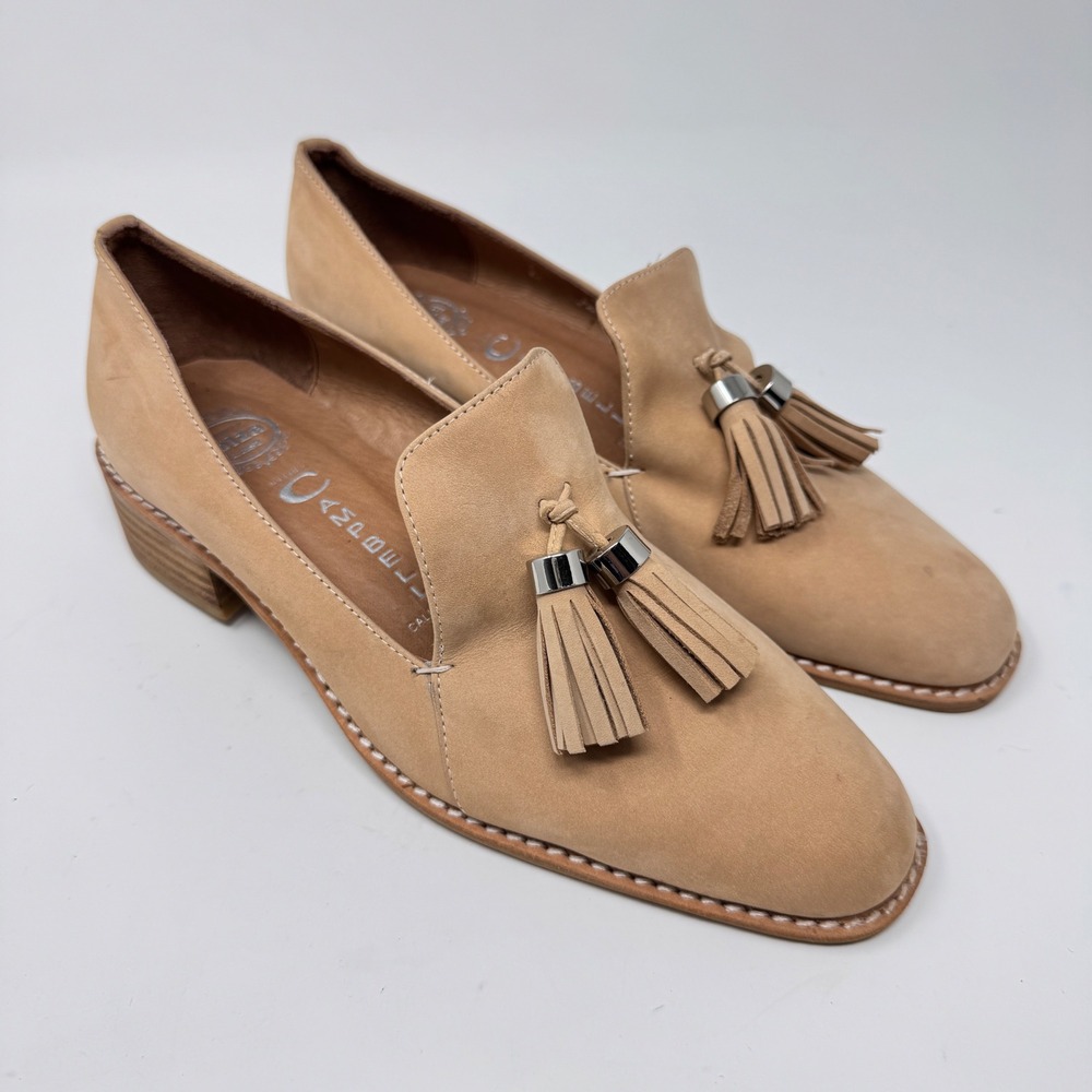 Jeffrey Campbell Ibiza Last Tan Suede Tassel Loafers Size 9